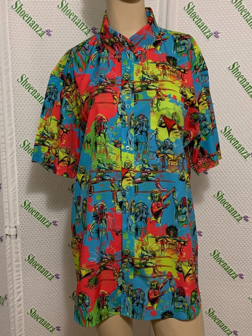 RSVLTS Shirt WWE Hulk Hogan vs. Ultimate Warrior KUNUFLEX Short Sleeve Mens 2XL